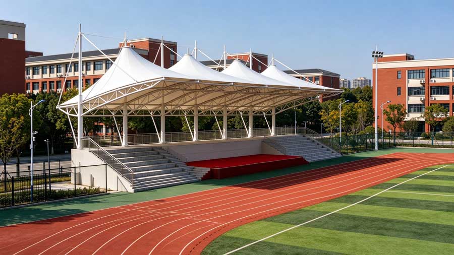 Hefei Wan'an Middle School membrane structure grandstand canopy project photo