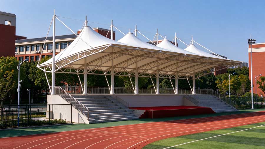 Hefei Wan'an Middle School membrane structure grandstand canopy project photo