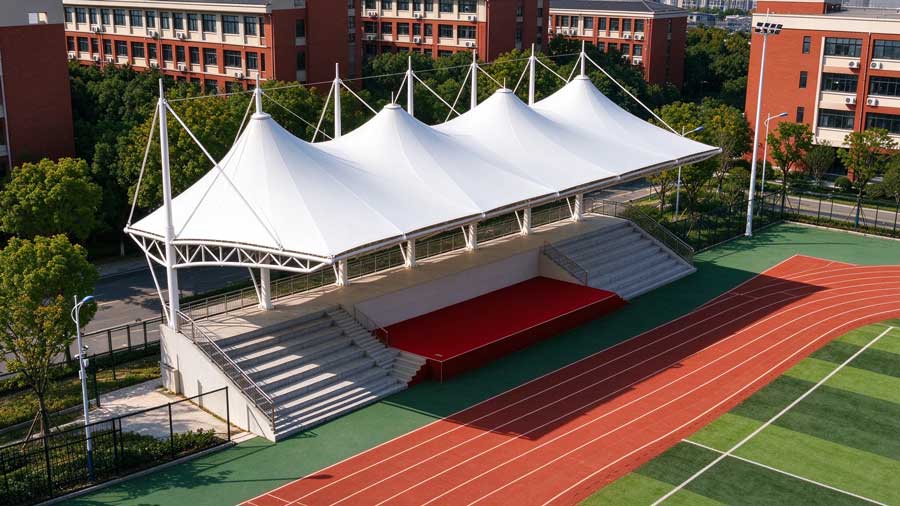 Hefei Wan'an Middle School membrane structure grandstand canopy project photo