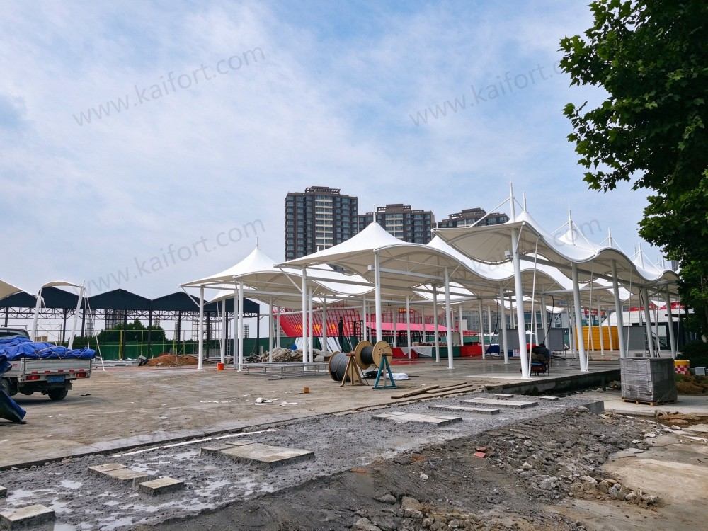 Zibo Night Market Membrane Structure Sunshade Canopy Project Case
