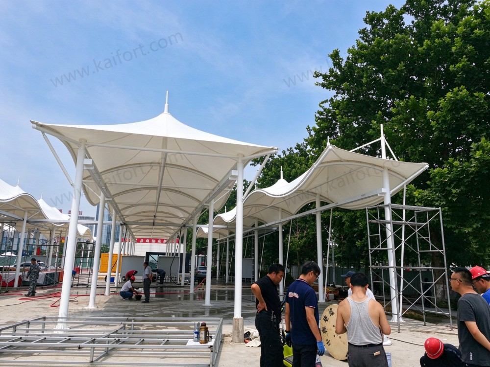 Zibo Night Market Membrane Structure Sunshade Canopy Project Case
