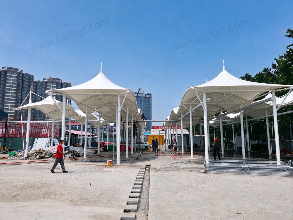 Zibo Night Market Membrane Structure Sunshade Canopy Project Case