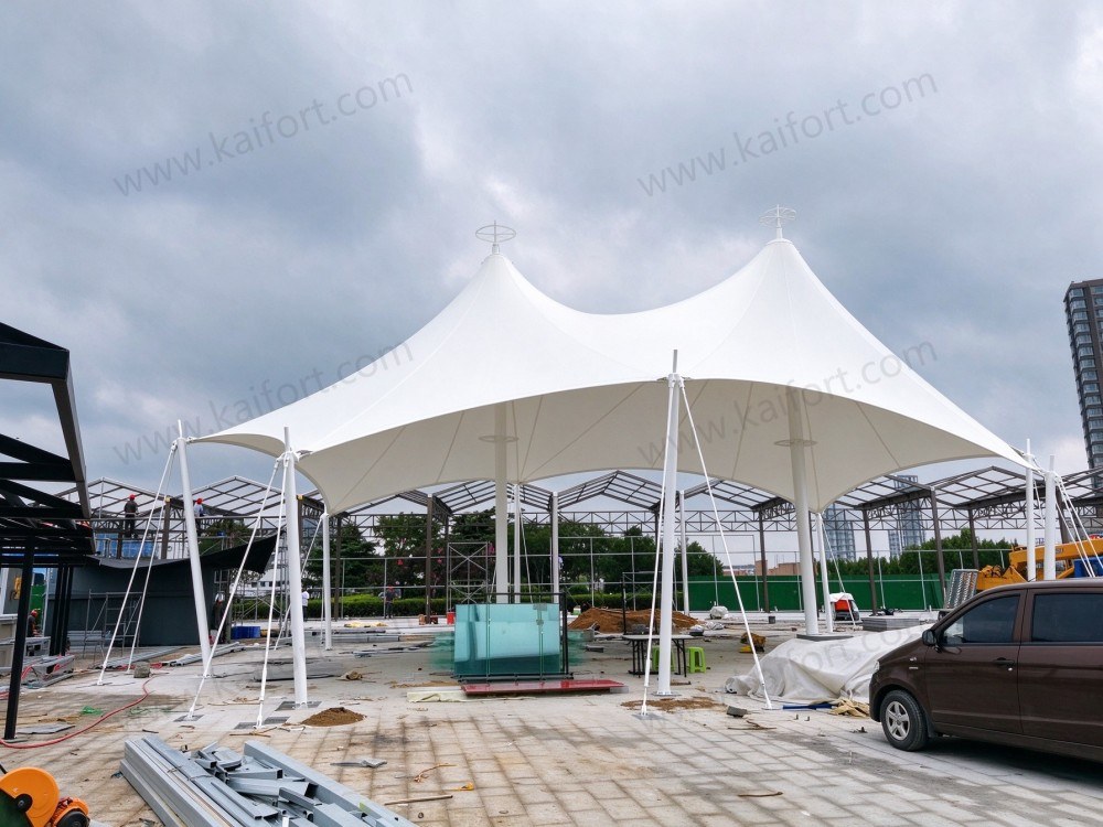 Zibo Night Market Membrane Structure Sunshade Canopy Project Case