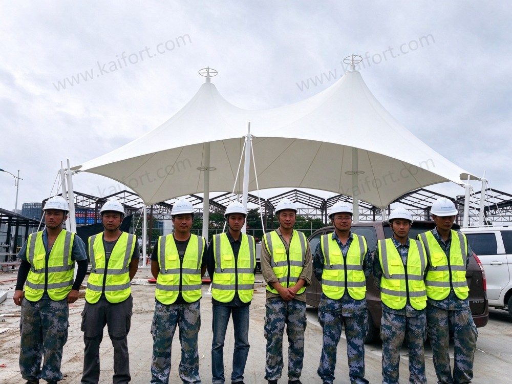 Zibo Night Market Membrane Structure Sunshade Canopy Project Case