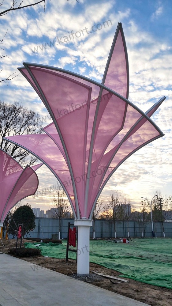 Yongcheng Petal Shape Tensile Membrane Landscape Project Case